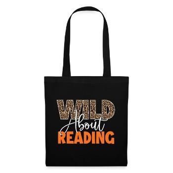 Wild About Reading Jungle Animal Book Lover Gift - Tote Bag - black - Front