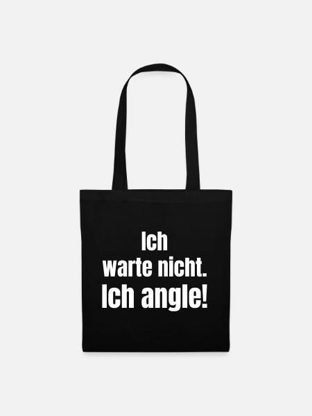 Ich angle Spruchblock - Stoffbeutel - Schwarz