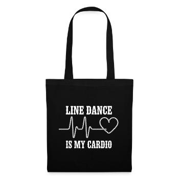 Line Dance Cardio Herz - Stoffbeutel - Schwarz - Vorne