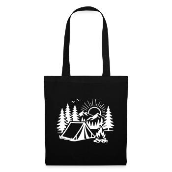 Tent Nature Outdoor Camp - Tote Bag - black - Front