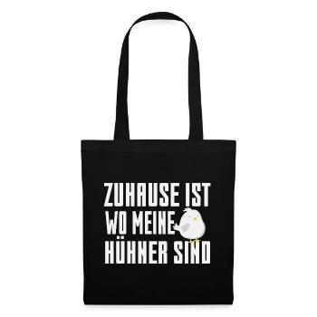 Zu Hause wo meine Hühner sind - Stoffbeutel - Schwarz - Vorne