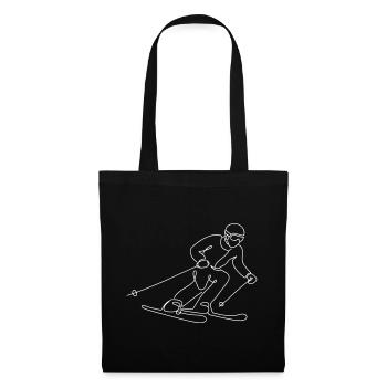 Illustration de skieur - Sac en tissu - noir - Devant