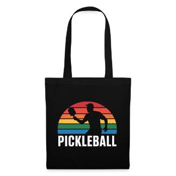 Silhouette du coucher de Pickleball - Sac en tissu - noir - Devant