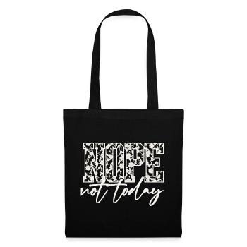 Nope Not Today Shirt – Funny Introvert T-Shirt - Tote Bag - black - Front