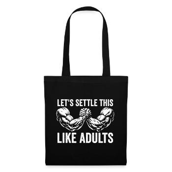 Let's clear this up like adults – Funny Arm - Tote Bag - black - Front