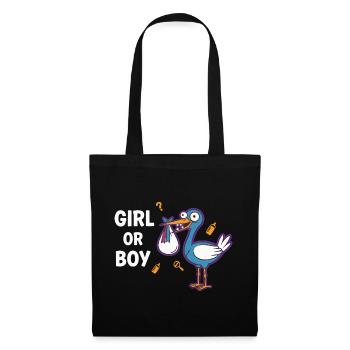Annonce de la fête préversive de bébé fille ou garçon - Sac en tissu - noir - Devant