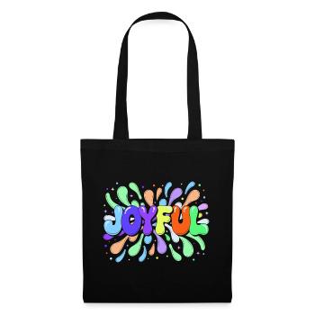 Joyeuse Typo éclaboussée multicolore - Sac en tissu - noir - Devant