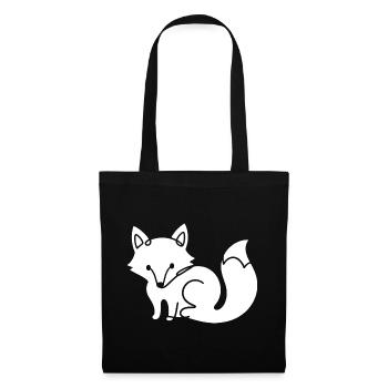 Silhouette de renard – Motif minimal d’animal de la forêt - Sac en tissu - noir - Devant