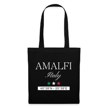 Amalfi Italien Souvenir – Reise minimalistisch - Stoffbeutel - Schwarz - Vorne