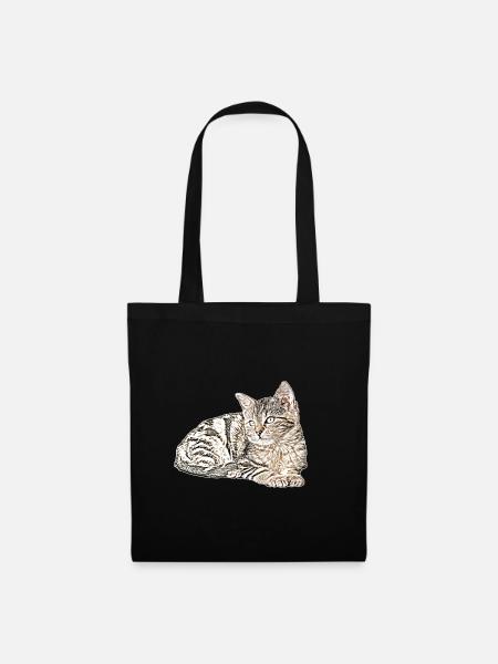 Süsse katze - Stoffbeutel - Schwarz