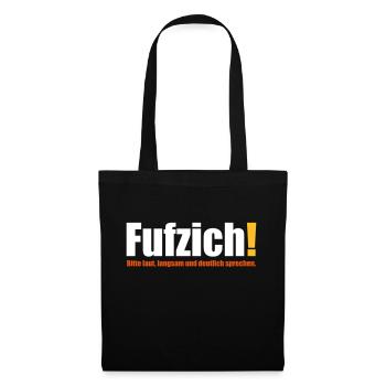 fufzisch 50 Jahre Geburtstag deutlich sprechen - Stoffbeutel - Schwarz - Vorne