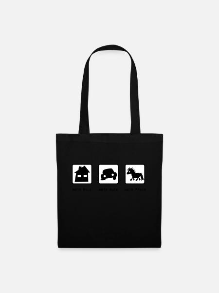 Mein Haus, mein Auto, mein Pferd - Stoffbeutel - Schwarz