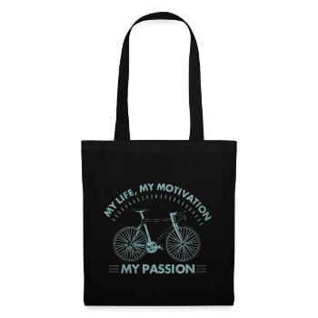 Bicycle cyclist cycling bike wheel gift - Tote Bag - black - Front