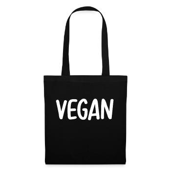 Vegan,Welt Vegan Tag, Geschenkidee - Stoffbeutel - Schwarz - Vorne