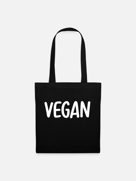 Vegan,Welt Vegan Tag, Geschenkidee - Stoffbeutel - Schwarz
