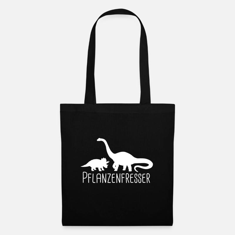 Vegetarier Pflanzenfresser Dinosaurier Geschenk - Stoffbeutel - Schwarz