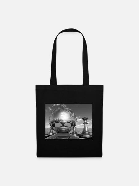 Jeu d’échecs, jeu d’échecs, pions - Sac en tissu - noir