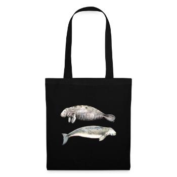 Sea cows: manatee and dugong - Tote Bag - black - Front