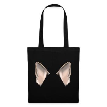 Oreilles de chien d'un berger allemand - Sac en tissu - noir - Devant