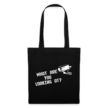 WHAT ARE YOU LOOKING AT CCTV Kamera Street Art - Stoffbeutel - Schwarz - Vorne