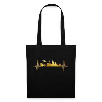 Frankfurt Skyline Heartbeat - Tote Bag - black - Front