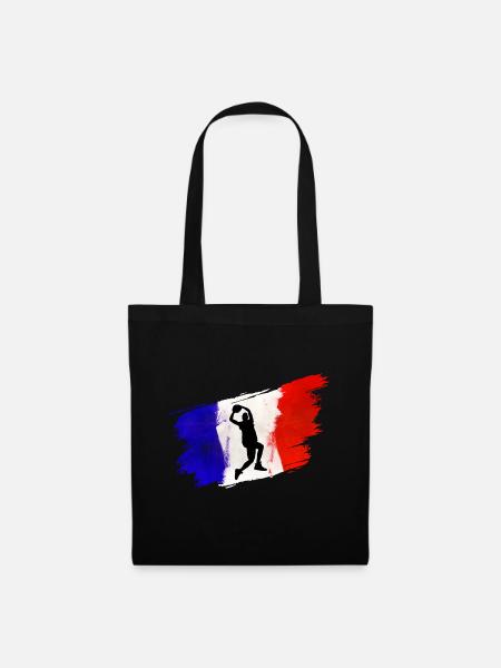 Basketball Frankreich Flagge Team Fan - Stoffbeutel - Schwarz