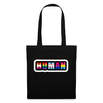human LGBT LGBTQ+ schwul lesbian gay pride trans - Stoffbeutel - Schwarz - Vorne