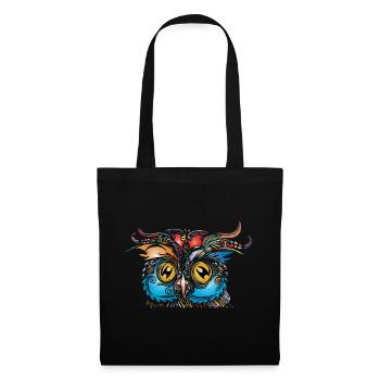 Hibou - Sac en tissu - noir - Devant