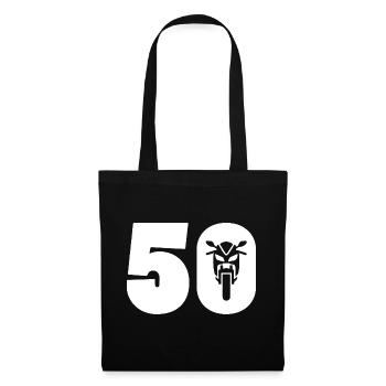 Voiture moto numéro 50 - Sac en tissu - noir - Devant
