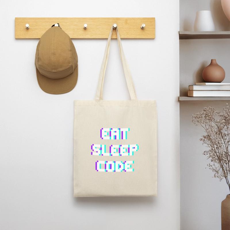 EAT SLEEP CODE Programmeur Coder Devise Sac en tissu