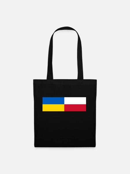 Ukraine Polen Flagge zusammen - Stoffbeutel - Schwarz