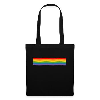rainbow stripes pointed LGBT lgbtqi queer - Tote Bag - black - Front