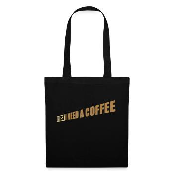 Fist I need Coffee - Stoffbeutel - Schwarz - Vorne