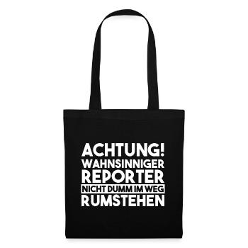 Journalistik Journalist Reporter - Stoffbeutel - Schwarz - Vorne