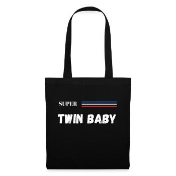 super twin baby - t-shirt assorti - Sac en tissu - noir - Devant