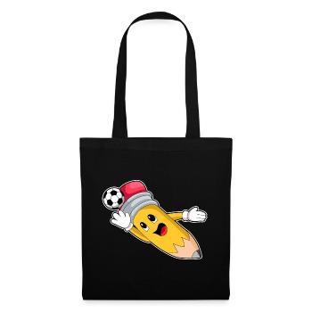Pencil Soccer Player Soccer - Sac en tissu - noir - Devant