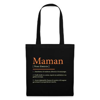 Définition de Maman | Fête des Mères - Sac en tissu - noir - Devant
