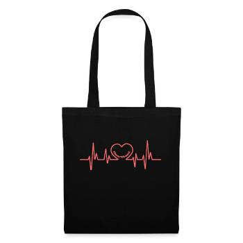 "Heart Beat" design Symbol of love - Tote Bag - black - Front