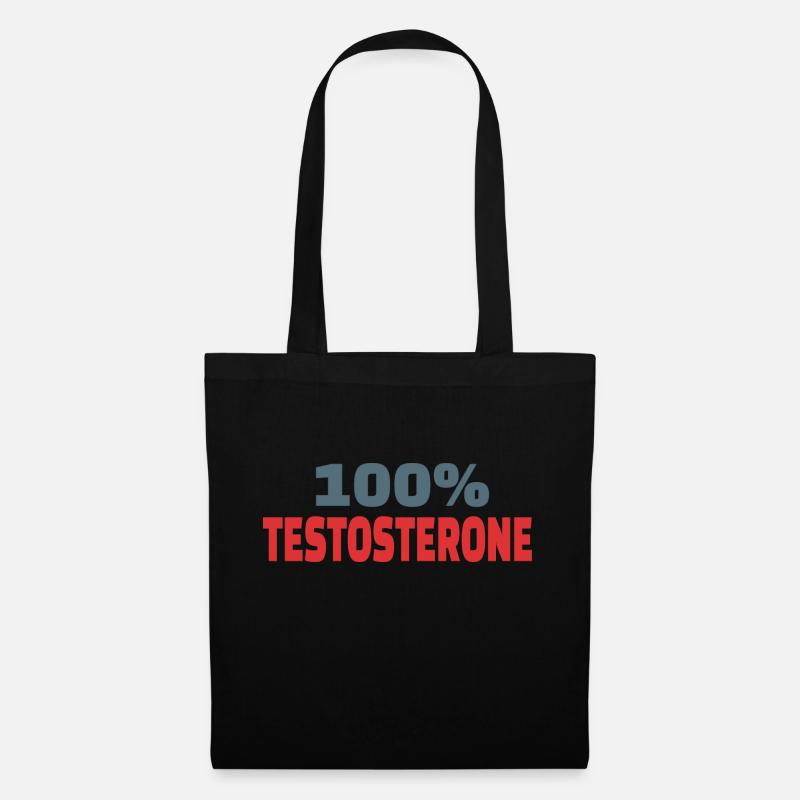 100% Testosteron - Stoffbeutel - Schwarz