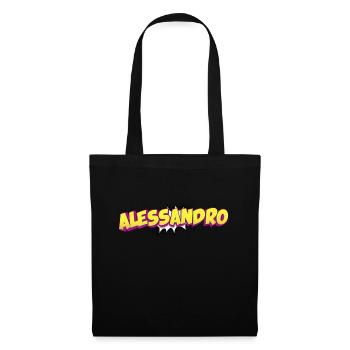 Alessandro Benutzerdefinierter Name Comic-Stil Pop-Art, - Stoffbeutel - Schwarz - Vorne