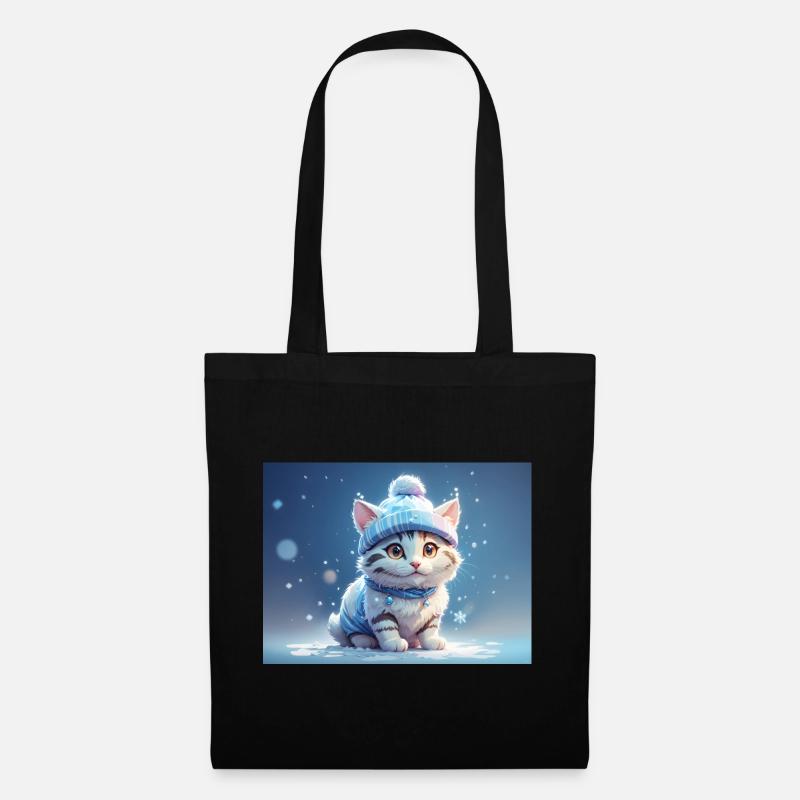 cat with hat - Tote Bag - black