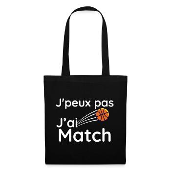 j'e peux pas j'ai match - Sac en tissu - noir - Devant