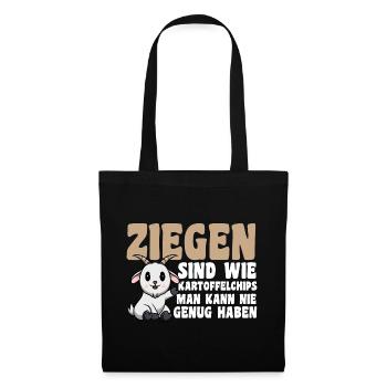 Ziege Ziegenbauer Bauernhof Landwirt Bauer Ziegen - Stoffbeutel - Schwarz - Vorne
