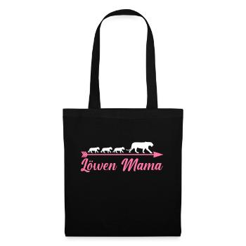 Mutter Löwen Mama - Stoffbeutel - Schwarz - Vorne