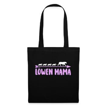 Mutter Löwen Mama - Stoffbeutel - Schwarz - Vorne