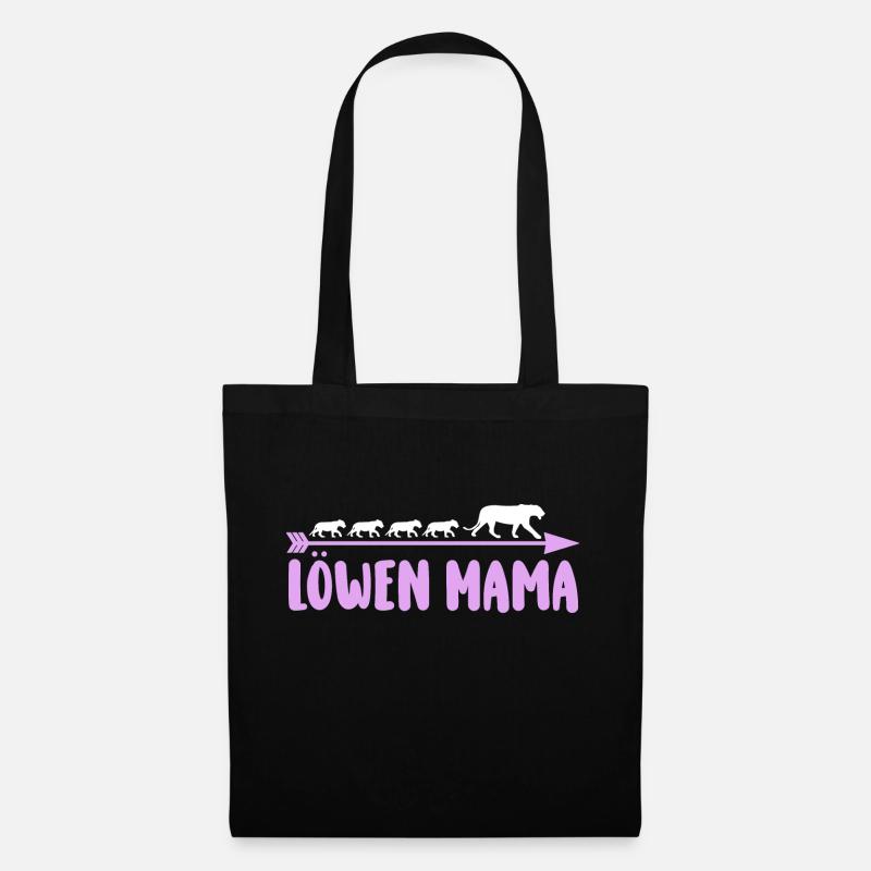 Mutter Löwen Mama - Stoffbeutel - Schwarz