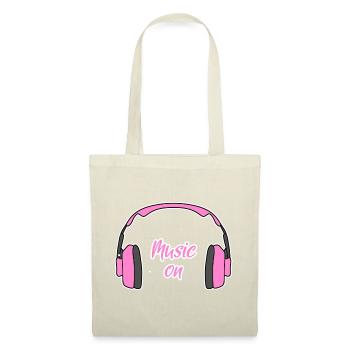 Music on Frauen DJ Kopfhörer pink - Stoffbeutel - Natur - Vorne