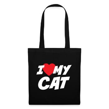 Ich liebe meine Katze - Stoffbeutel - Schwarz - Vorne