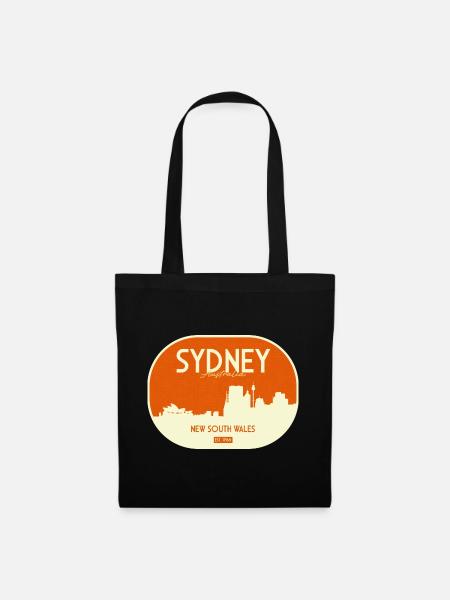 Sydney Skyline Retro Badge - Stoffbeutel - Schwarz