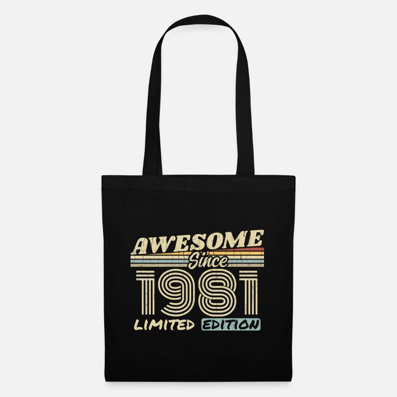 Vintage 1981 Retro - 1981 Geburtstagsgeschenk - Stoffbeutel - Schwarz